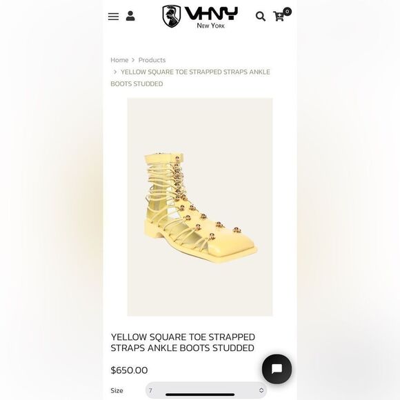 VHNY Vivienne Hu Lemon Studded Leather Straps Ankle Boots 7 - Picture 3 of 16